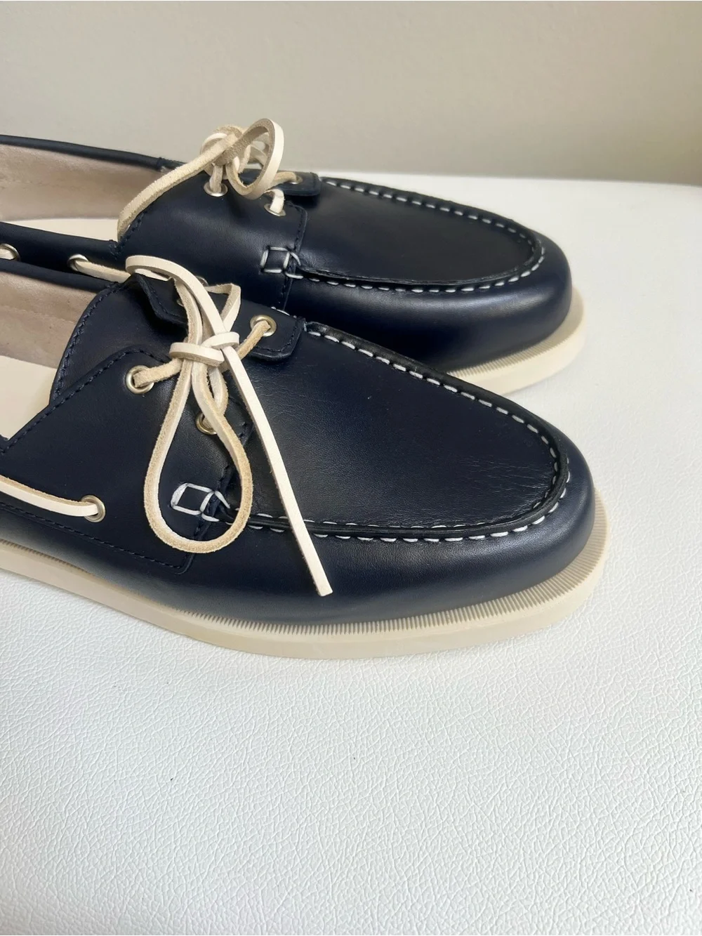 ZARA Navy Leather Boat Shoes Size 45 (12)